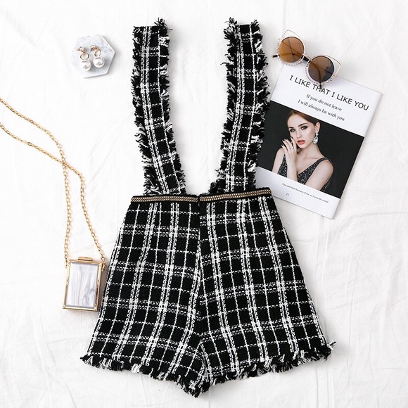 Blogger Fav | Trendy Tweed Romper Playsuit Skort M - Picture 7 of 7